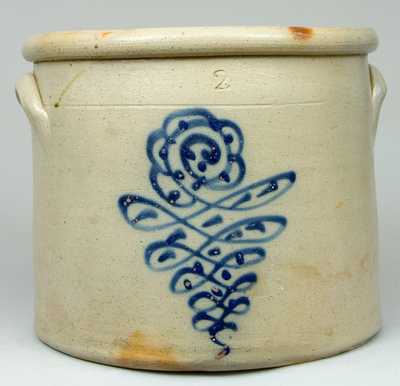 Cobalt-Decorated Stoneware Crock, Northeastern U.S. Origin.