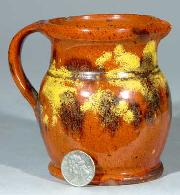 Glazed Redware Creamer, PA or New England origin.