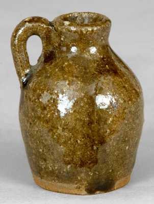 Alkaline-Glazed Miniature Stoneware Jug, North Carolina.