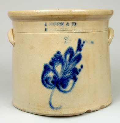 E & L P NORTON / BENNINGTON, VT Cobalt-Decorated Stoneware Crock