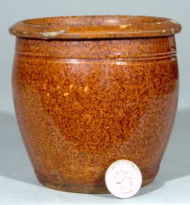 Glazed Redware Jar, New England origin.