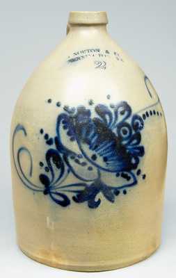 J. NORTON & CO. / BENNINGTON, VT Cobalt-Decorated Stoneware Jug