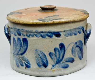 Stoneware Butter Crock with Lid, Remmey, Philadelphia, PA.