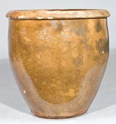 Redware Jar, Stamped 