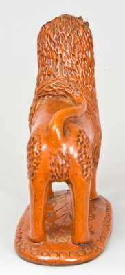 Glazed Redware Figure of a Lion, PA origin.