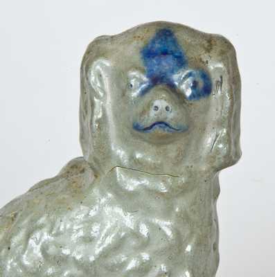 Cobalt-Decorated Stoneware Spaniel, Western PA origin.