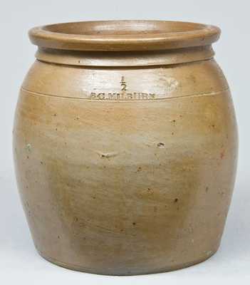 Alexandria Stoneware Jar, Stamped "B.C. MILBURN / ALEXA."