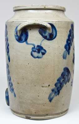 Stoneware Water Cooler with Elaborate Cobalt Decoration, PA origin.