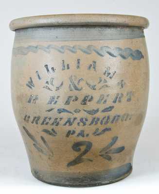 WILLIAMS & REPPERT / GREENSBORO, PA Stoneware Cream Jar