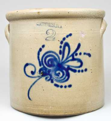 GEDDES. N.Y. Cobalt-Decorated Stoneware Crock