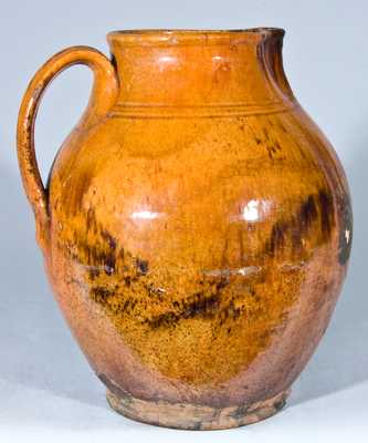 Glazed Redware Pitcher, New England origin.