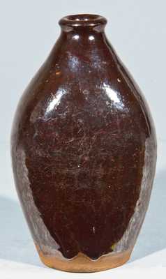 Glazed Redware Flask, probably New England origin.