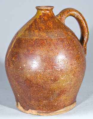 Glazed Redware Jug, New England origin.