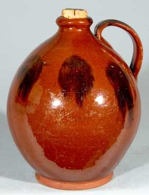 Glazed Redware Jug, New England origin.
