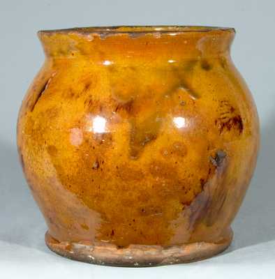 Glazed Redware Beanpot, New England origin.