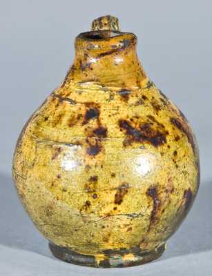 Miniature Glazed Redware Jug, New England origin.