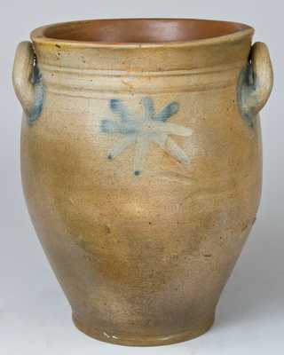 Early Stoneware Jar with Cobalt Asterisk Decoration.