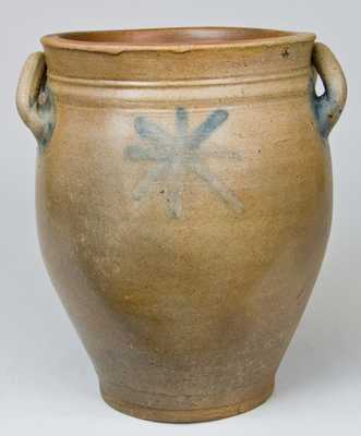 Early Stoneware Jar with Cobalt Asterisk Decoration.