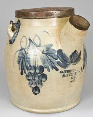 COWDEN & WILCOX / HARRISBURG, PA Stoneware Batter Pail w/ Grapes