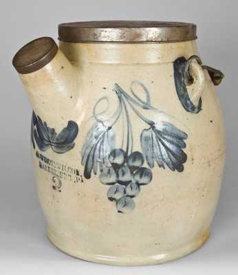 COWDEN & WILCOX / HARRISBURG, PA Stoneware Batter Pail w/ Grapes