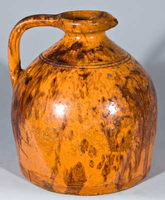 Glazed Redware Syrup Jug, Incised 