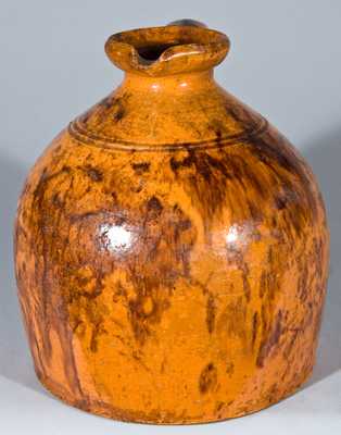 Glazed Redware Syrup Jug, Incised