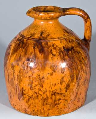 Glazed Redware Syrup Jug, Incised 