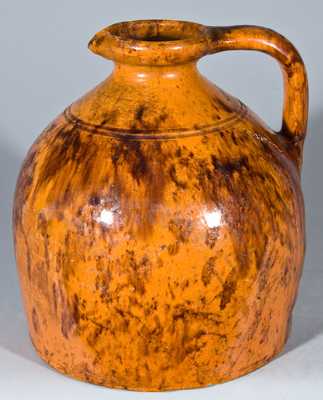 Glazed Redware Syrup Jug, Incised