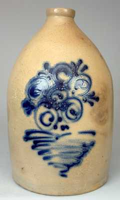 Cobalt-Decorated Stoneware Jug, Stamped "ALBANY . NY."
