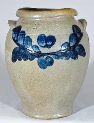 J. MILLER/ MAKER, Strasburg, VA Stoneware Jar Dated 1836