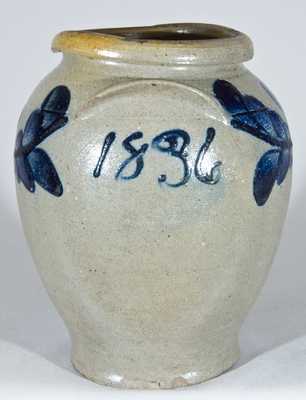 J. MILLER/ MAKER, Strasburg, VA Stoneware Jar Dated 1836