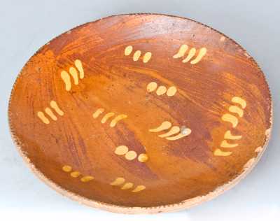 Slip-Decorated Redware Plate, possibly NJ.