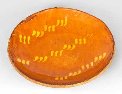 Slip-Decorated Redware Plate, possibly NJ.