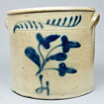 Cobalt-Decorated Stoneware Crock.