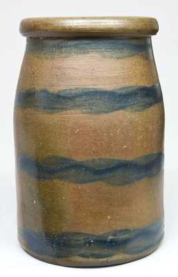 Cobalt Stripe-Decorated Stoneware Wax Sealer, Western PA origin.