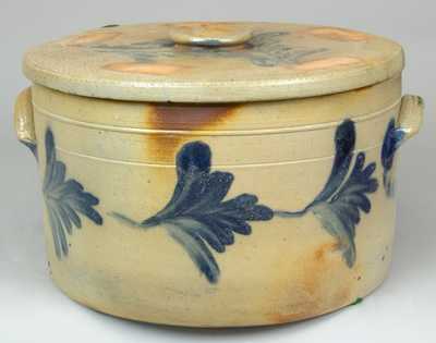 Stoneware Cake Crock with Lid, Stamped