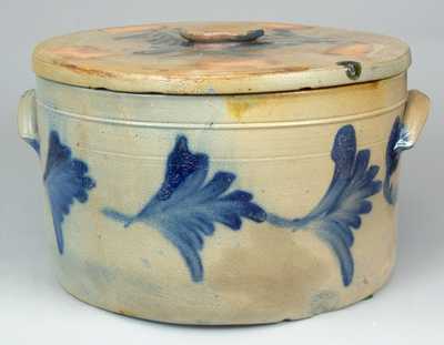Stoneware Cake Crock with Lid, Stamped 