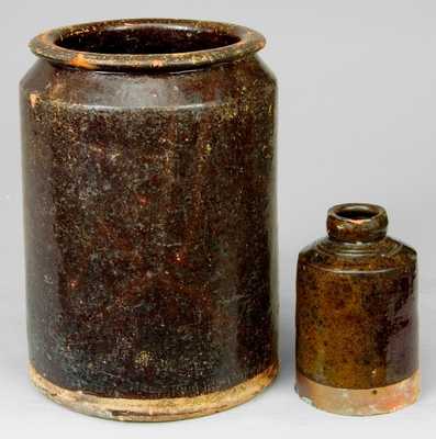 Two Glazed Redware Articles, Baltimore, MD.