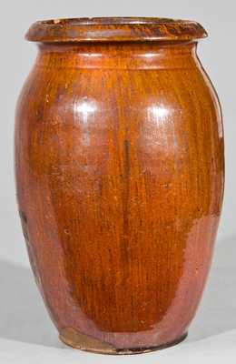 Schermerhorn Redware Jar, Stamped 