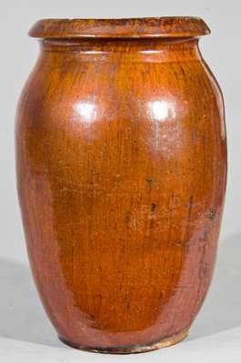 Schermerhorn Redware Jar, Stamped 