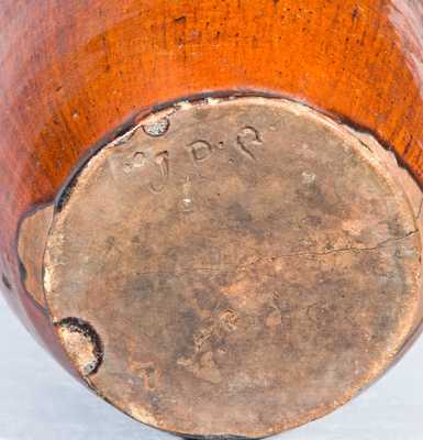 Schermerhorn Redware Jar, Stamped 