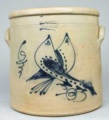 S. HART / FULTON Stoneware Double Bird Crock