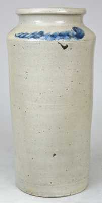 Cobalt-Decorated Stoneware Jar, Northeastern U.S. Origin.