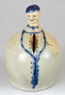 Extremely Rare Figural Stoneware Bank, New York State origin