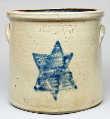 ADAM CAIRE / PO'KEEPSIE, NY Stoneware Crock w/ Star, Poughkeepsie