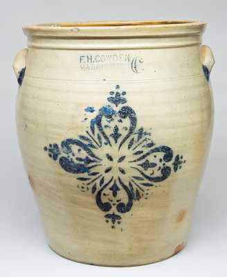 F.H. COWDEN / HARRISBURG Stoneware Cream Jar, Six-Gallon