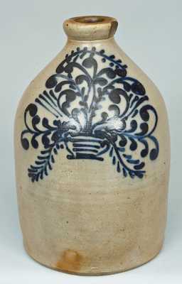 Stoneware Jug with Flowering Urn Decoration, Northeastern U.S.
