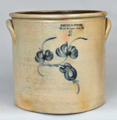 NORTON & FENTON / East Bennington, VT Stoneware Crock, Two-Gallon