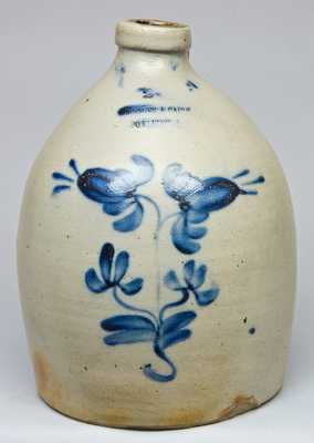 RIEDINGER & CAIRE / PO'KEEPSIE, NY Cobalt-Decorated Stoneware Jug