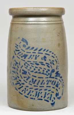 RICHEY & HAMILTON / PALATINE. W. VA Stoneware Canning Jar